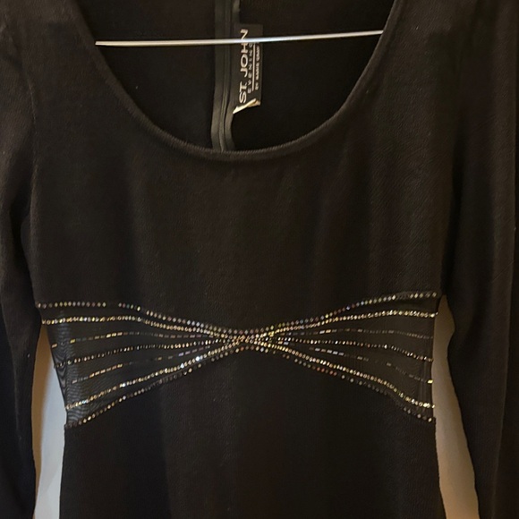 St. John Evening by Marie Gray Black with Sheer Waist and Embellishments Sz 4 - Picture 5 of 10